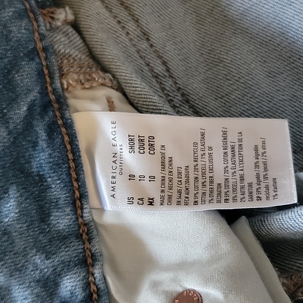American Eagle Dreamy Drape STRETCH Patchwork Low-rise Baggy Jeans.   10 Short. - Picture 11 of 14